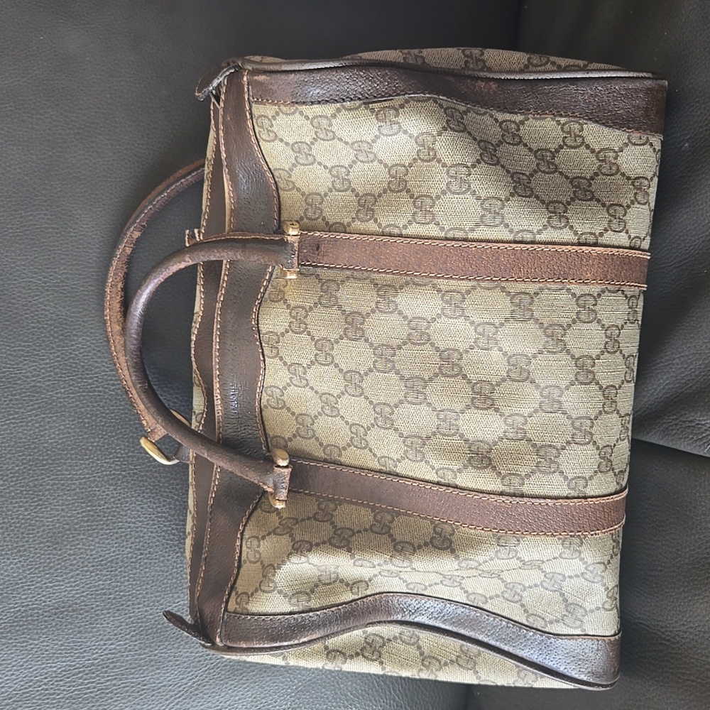 Gucci Sherry Web Boston Bag (strap detached)
